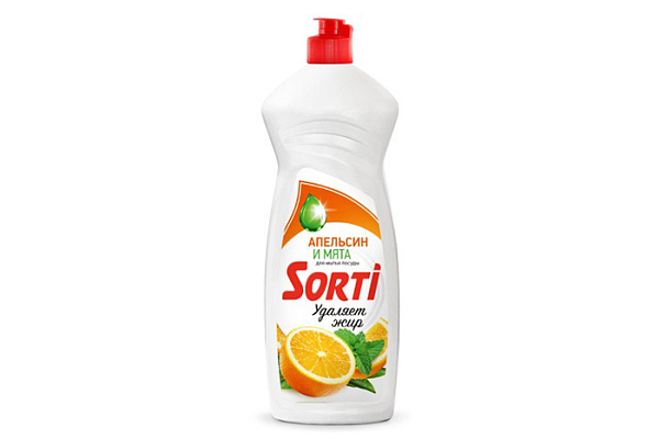 Жидкое средство для мытья посуды SORTI (СОРТИ) Апельсин и мята 900мл (781)