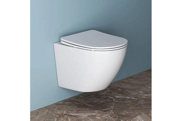 Унитаз подвесной ZM G101 (безободковый, сидение полипропилен тонкое микролифт,быстросьем 180мм)