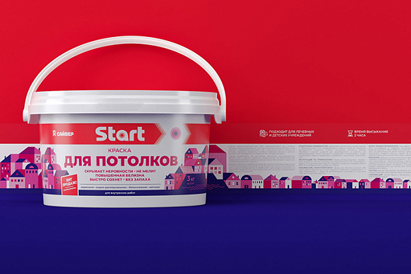 Краска ВД СТАРТ для потолков белоснежная ( 7,0кг)