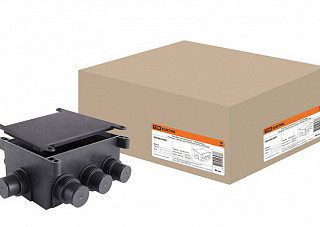 Коробка распаячная TDM СП 118х76х60мм, 8 вводов, черная, для заливки в бетон, IP44 (1402-9501)