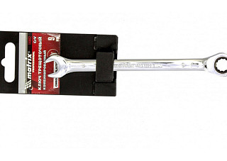 Ключ комбинированный трещоточный MATRIX 9мм, CrV, зеркальный хром (14802)