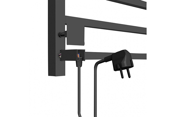 Полотенцесушитель электрический MIXLINE FORTUNE 80х50 (таймер, 425 Вт, 8 перекладин) ЧЕРНЫЙ 556380